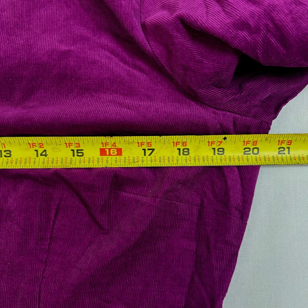 Talbots Shirt Dress Womens 12P Purple Corduroy Button Front Long Sleeve NWT - Picture 6 of 9